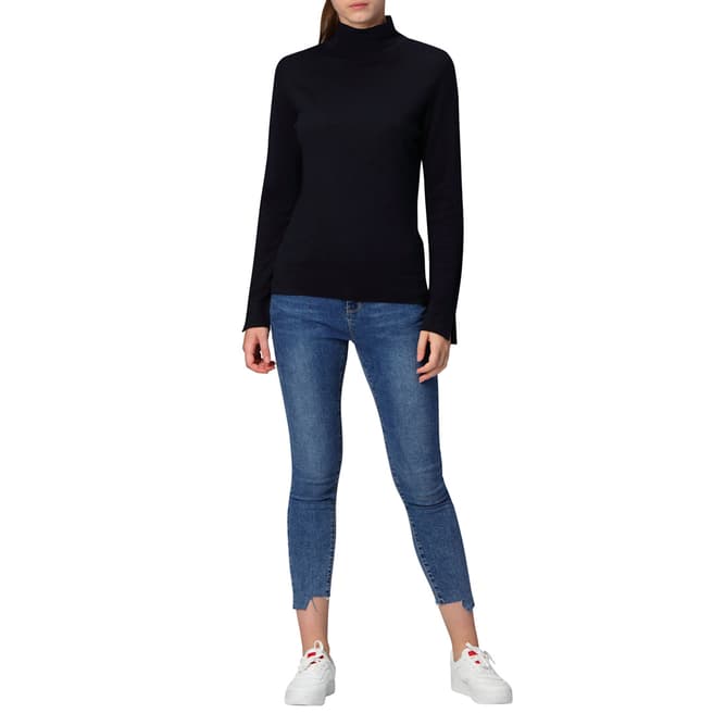Navy Cashmere Blend Knitted Pullover - BrandAlley