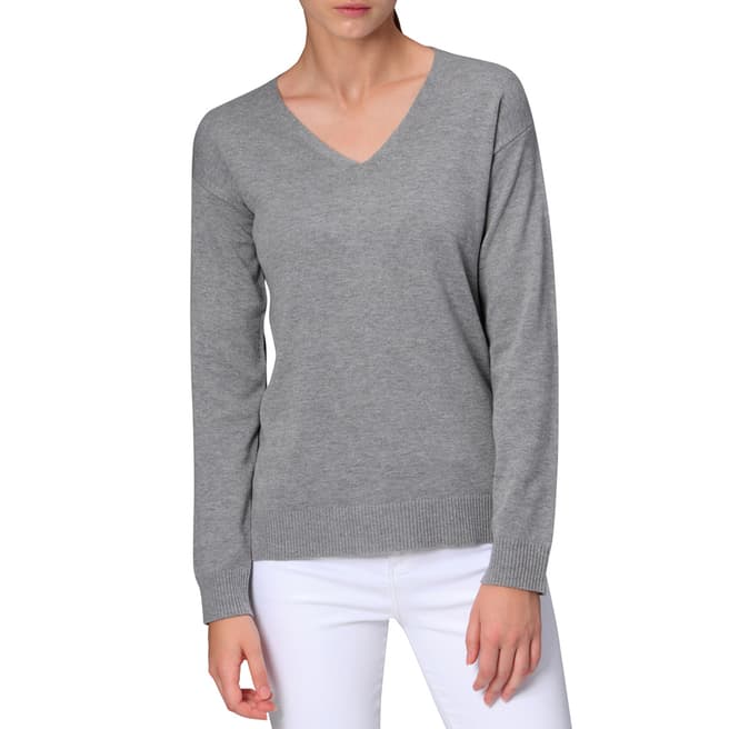 Light Grey Cashmere Blend Knitted Pullover - BrandAlley