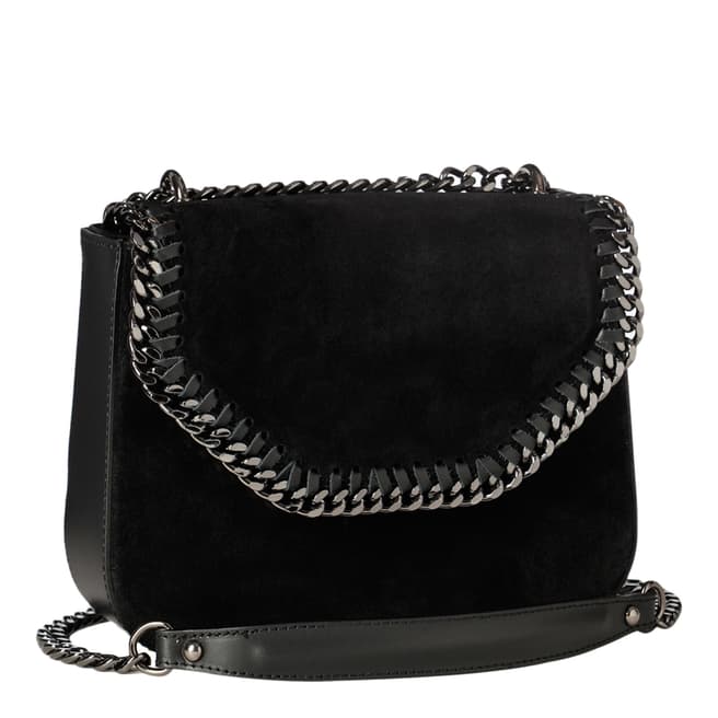 Black Suede Chain Detail Shoulder Bag - BrandAlley