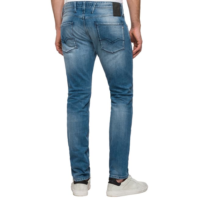 Medium Blue Anbass Stretch Slim Jeans - BrandAlley