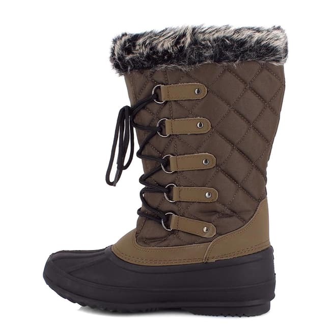 Brown Elsa Faux Fur Cuff Snow Boots - BrandAlley