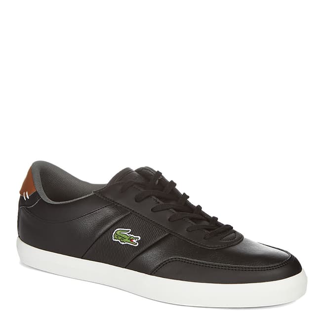 Black Leather Court-Master Low Trainers - BrandAlley