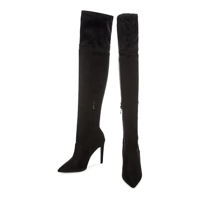 Black Suede Youla Long Boots - BrandAlley