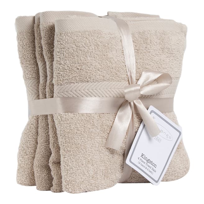 Kingston 4 Piece Towel Bale, Pebble - BrandAlley