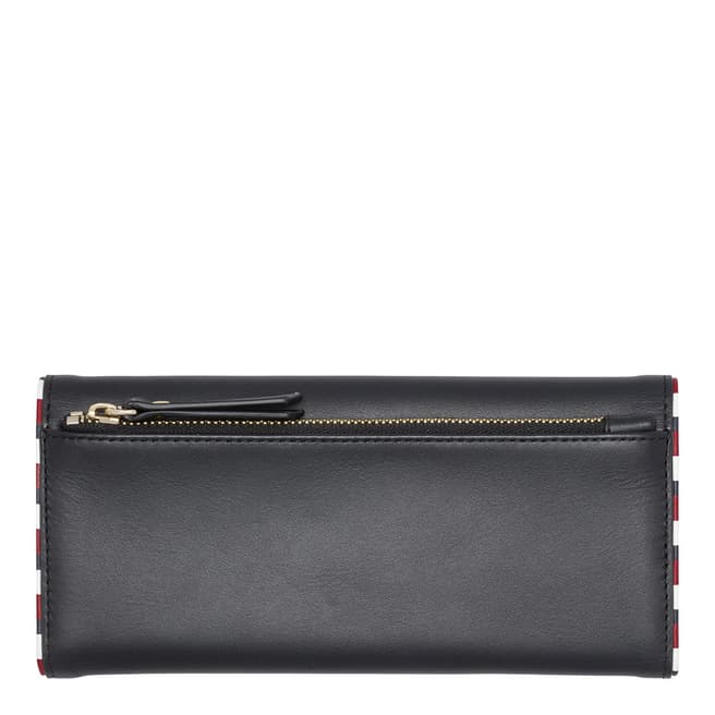 Navy Classic Leather Large Flap Wallet - BrandAlley