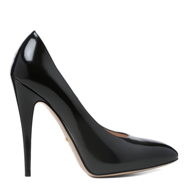 Black Leather High Heel Court Shoes - BrandAlley