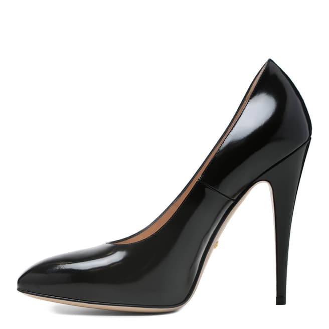 Black Leather High Heel Court Shoes - BrandAlley