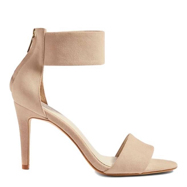 Nude Suede Ankle Cuff Sandal - BrandAlley