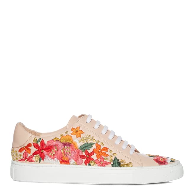 Blush Leather Eternall Floral Trainers - BrandAlley