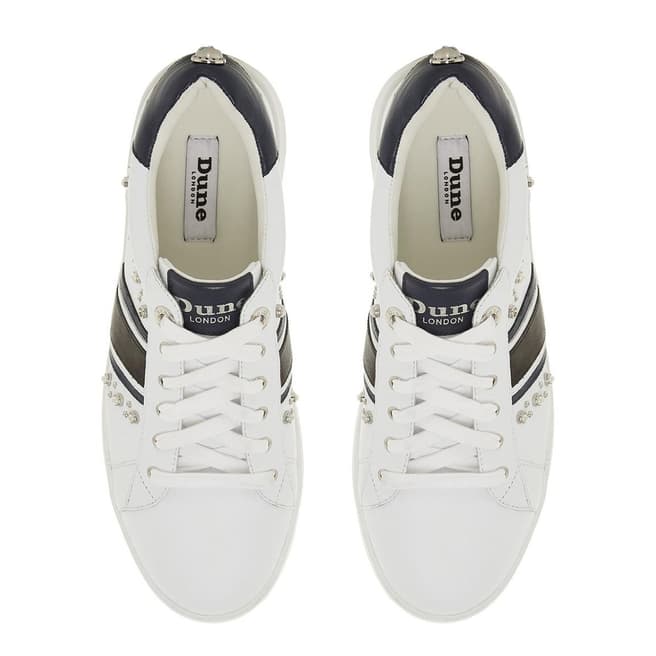 White Leather Eryn Embellished Sport Trainers - BrandAlley