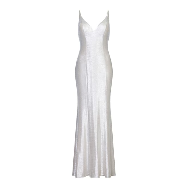 Champagne/Silver Foiled Knit Mermaid Dress - BrandAlley