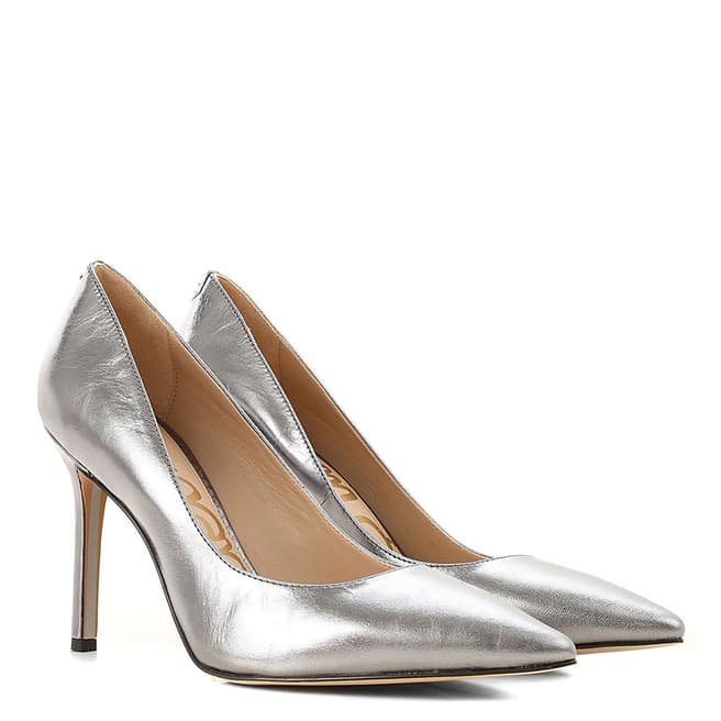 Silver Leather Hazel Metallic Court Shoes - BrandAlley