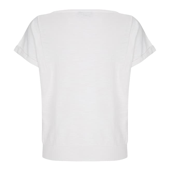 Ivory Bow Trimmed Cotton T-Shirt - BrandAlley