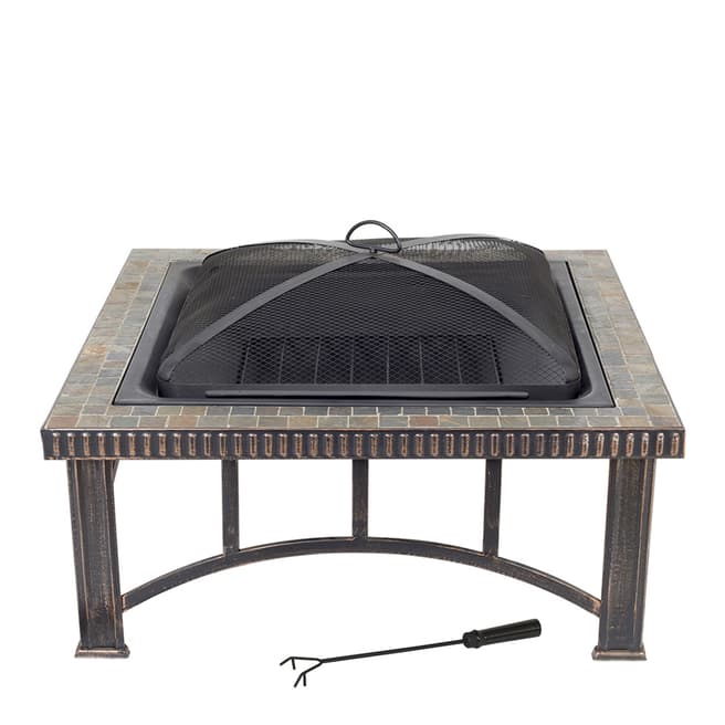 Rimini Steel and Slate Mosaic Tiled Fire Pit - BrandAlley