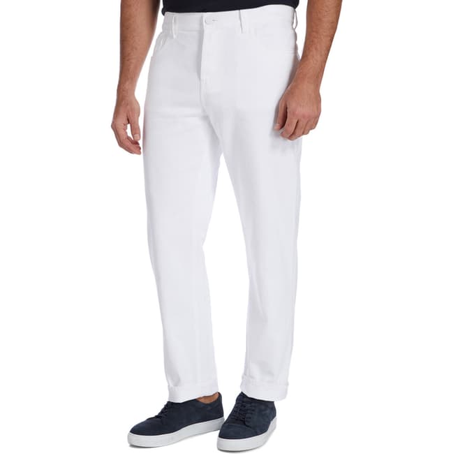 White Logo Straight Cotton Jeans - BrandAlley