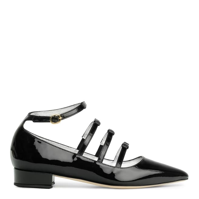Black Square Toe Bow Leather Shoes - BrandAlley