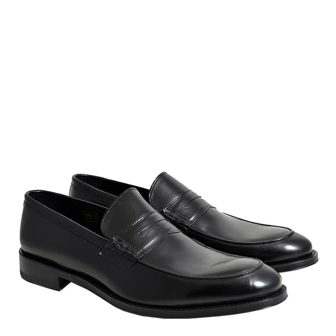 Black Calf Leather Notting Loafers - BrandAlley