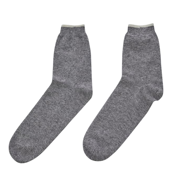Grey Marl/Winter White Cashmere Socks - BrandAlley