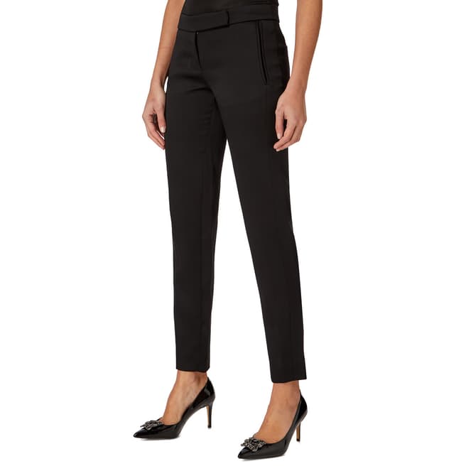 Black Sculpted Satin Back Trousers - BrandAlley