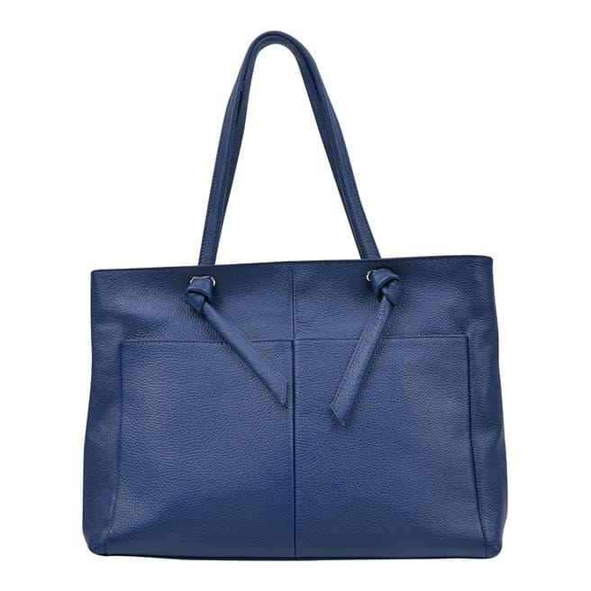 Blue Leather Top Handle Bag - BrandAlley