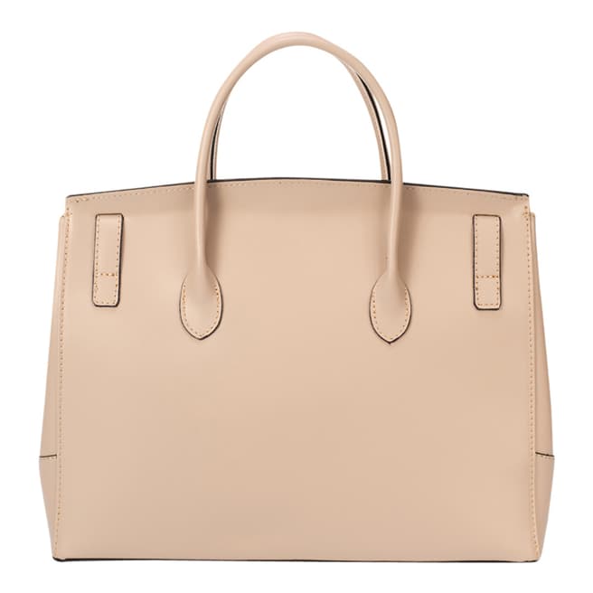 Taupe Leather Top Handle Bag - BrandAlley