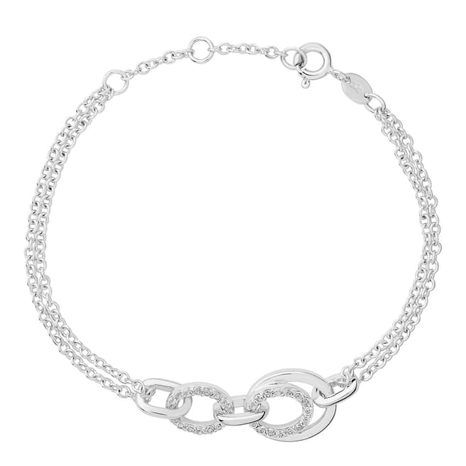 Sterling Silver Linked Oval Bracelet - BrandAlley