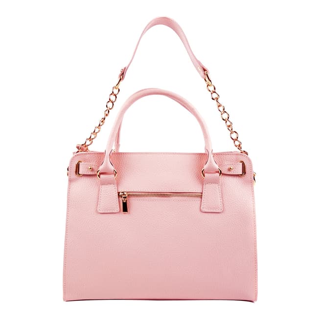 Pink / Gold Leather Chain Shoulder Bag - BrandAlley