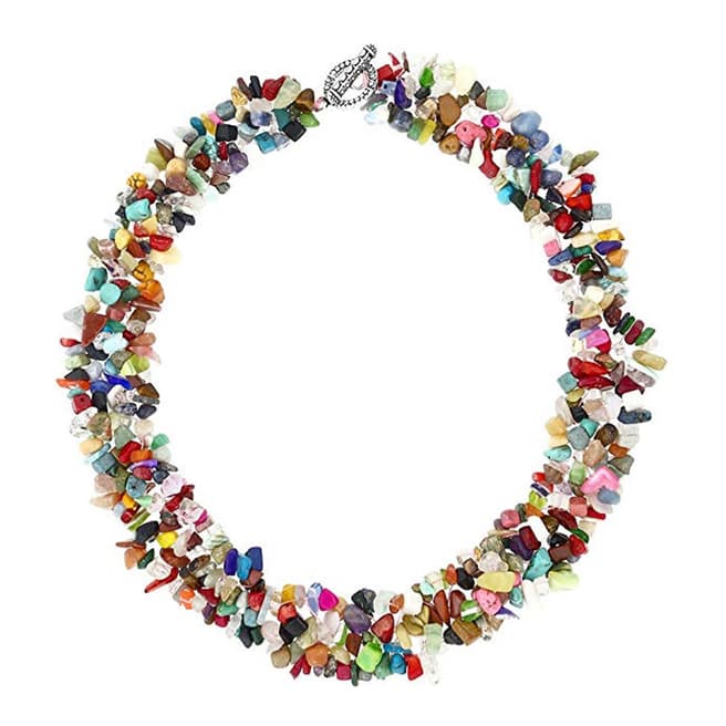 Multi Colour Gemstone Necklace - BrandAlley