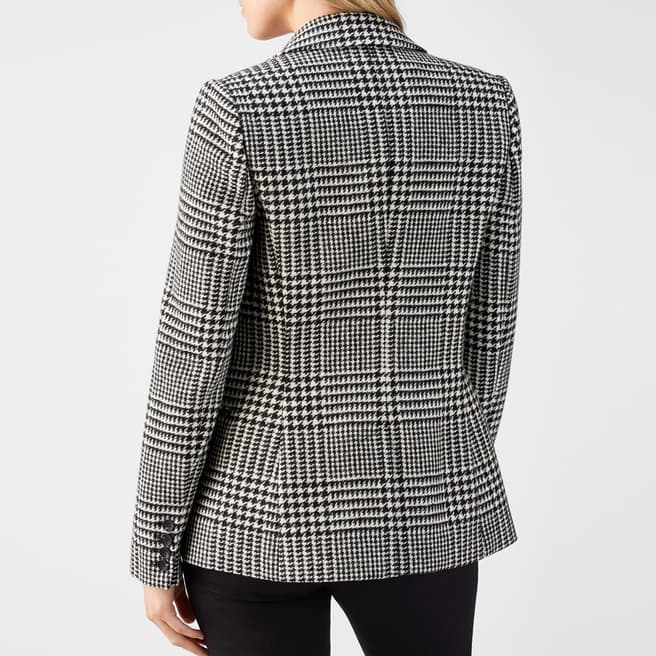 Black/White Check Tailored Wool Blazer - BrandAlley