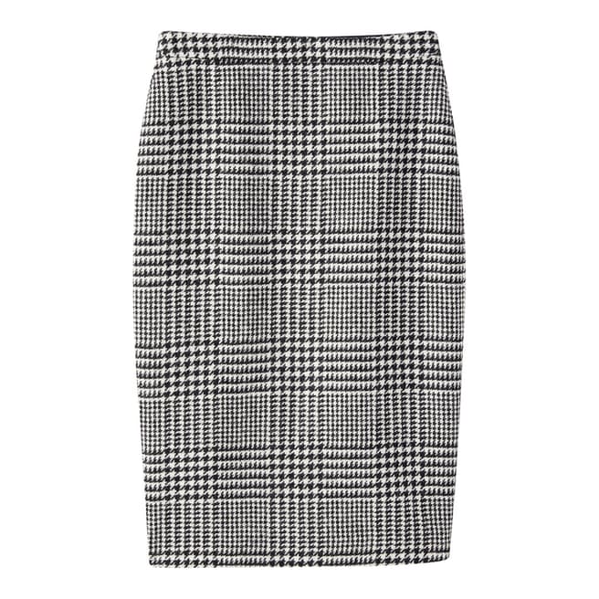 Black/White Check Wool Pencil Skirt - BrandAlley