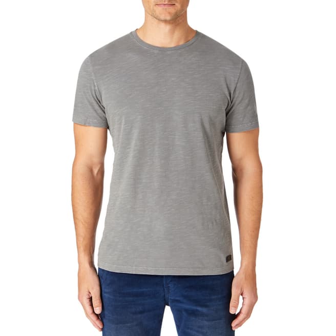 Grey Marl Slub Cotton T-Shirt - BrandAlley