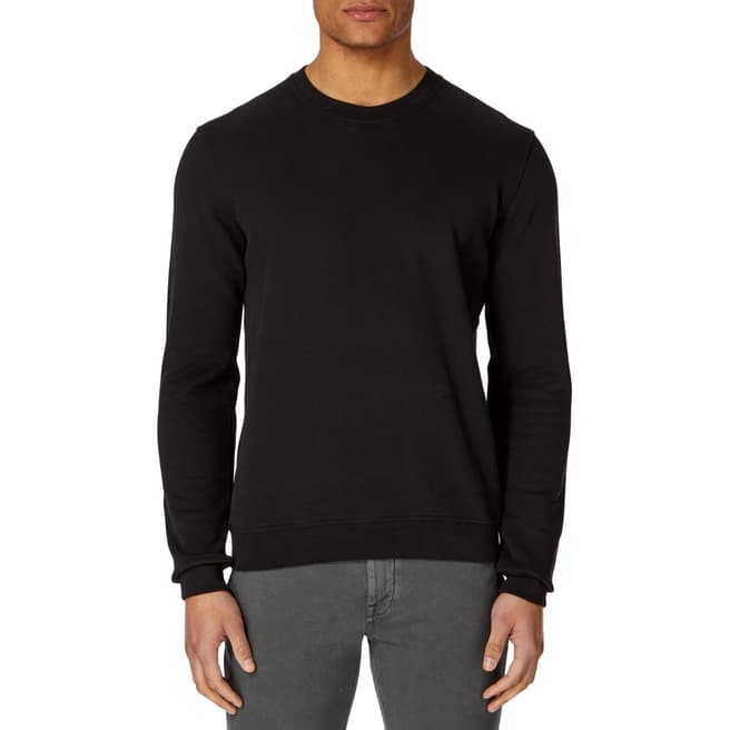Black Hand Stitched Cotton Sweatshirt - BrandAlley