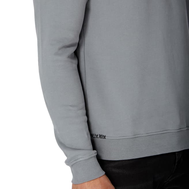 Grey Hand Stitched Cotton Sweatshirt - BrandAlley