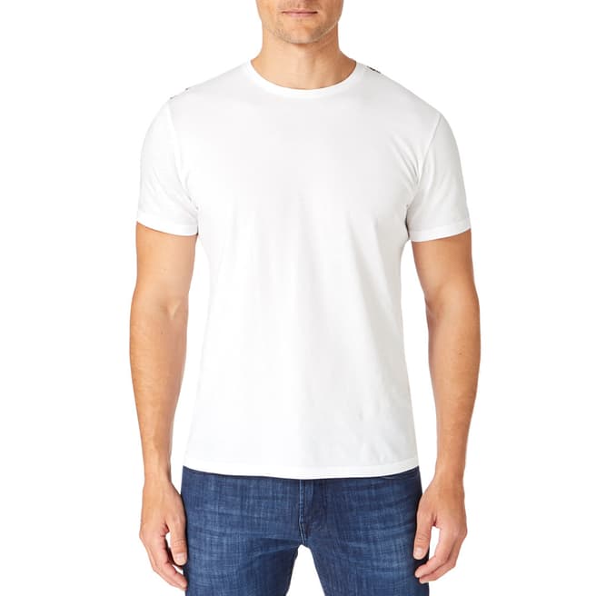 White Hand Stitched Cotton T-Shirt - BrandAlley