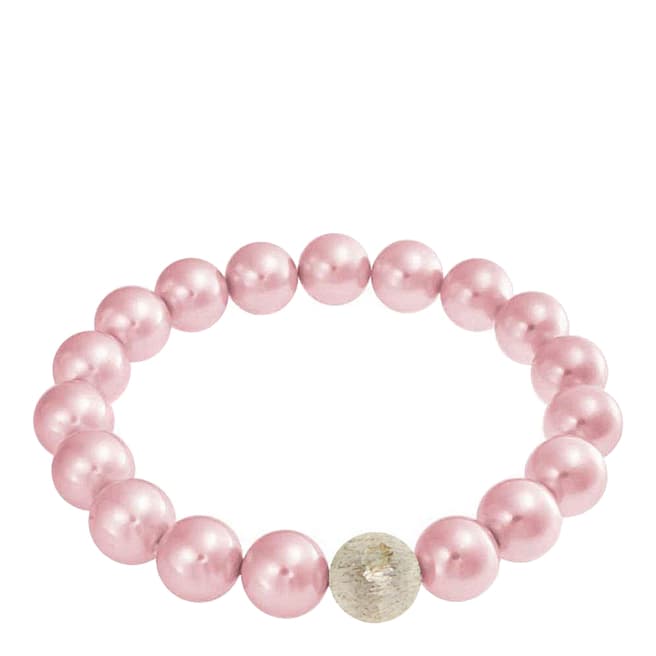 Pink Champagne Pearl Matte Sterling Silver Bracelet - BrandAlley