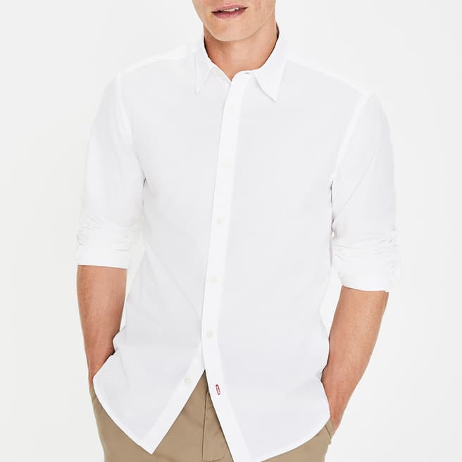 White Slim Fit Poplin Shirt - BrandAlley