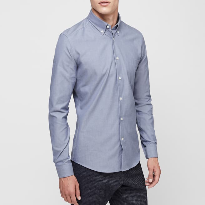 Blue Ainslee Slim Cotton Shirt - BrandAlley