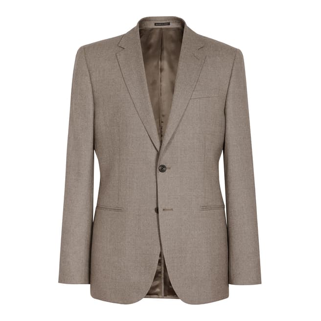 Taupe Tuscan Modern Fit Wool Suit Jacket - BrandAlley