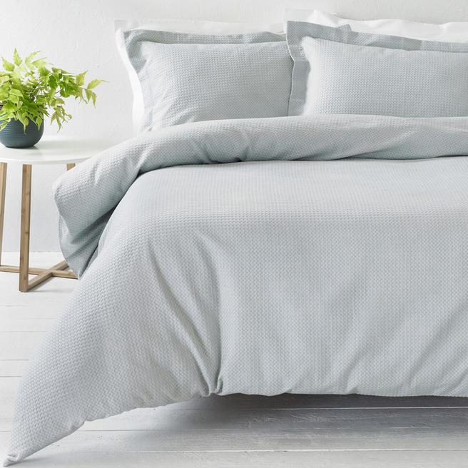 Waffle Super King Duvet Cover Set, Silver BrandAlley