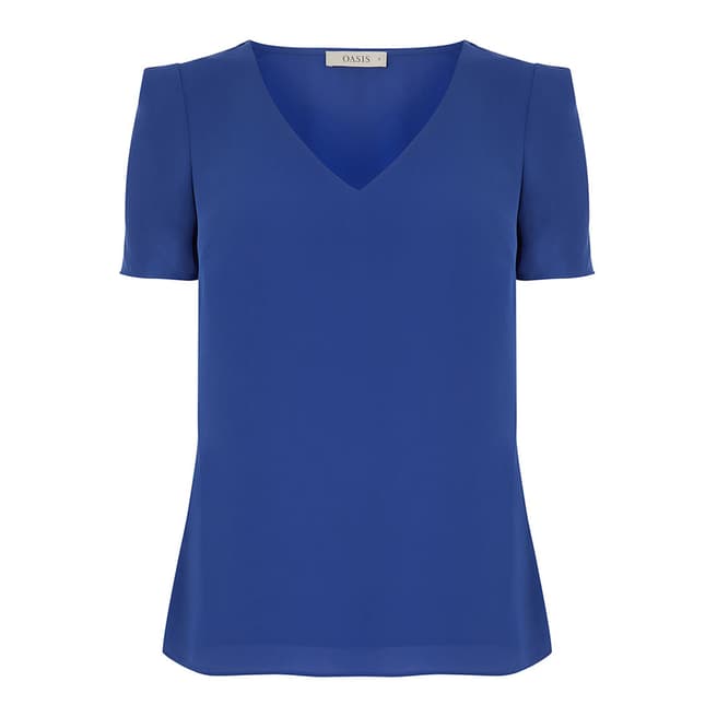 Mid Blue V Neck T-Shirt - BrandAlley