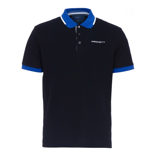 Black/Navy Donald Cotton Polo Shirt - BrandAlley
