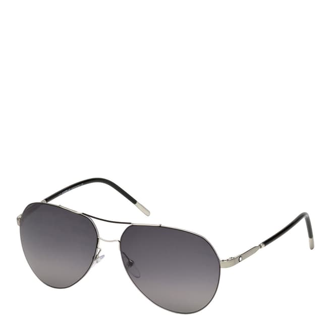 Men's Silver/Grey Montblanc Aviator Sunglasses 60mm - BrandAlley