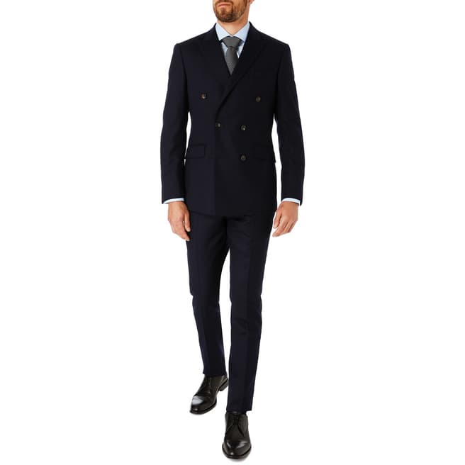 Navy Mayfair Flannel Wool Suit - BrandAlley