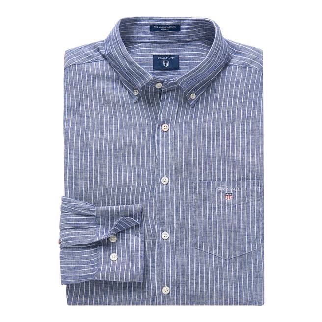 Light Blue Linen Pinstripe Shirt - BrandAlley