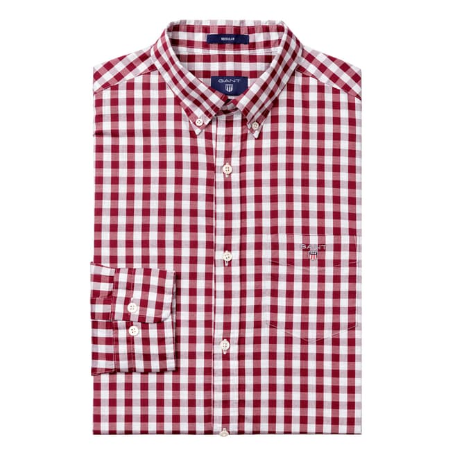 Red Cotton Gingham Oxford Shirt - BrandAlley