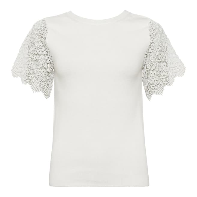 White Marianne Knit T-Shirt - BrandAlley