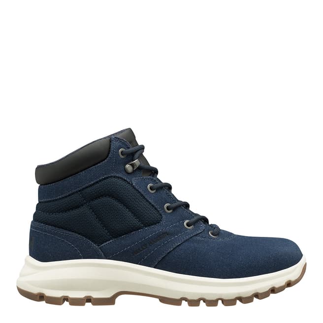 Navy Montreal Leather Boots - BrandAlley
