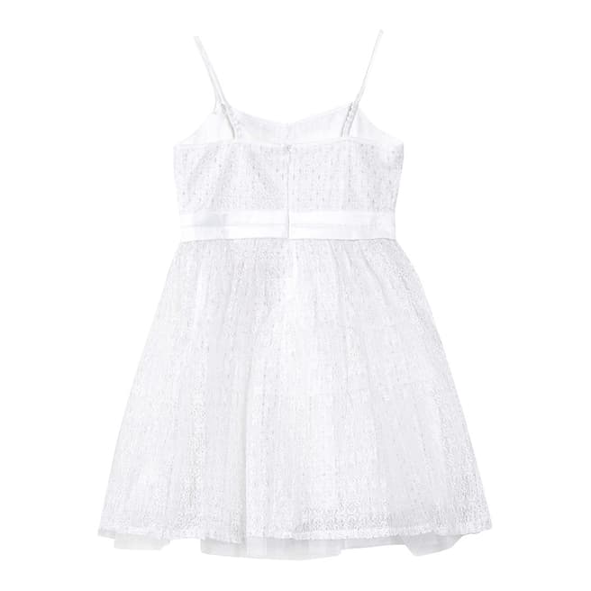 White Metallic Lace Embellished Prom Dress - BrandAlley