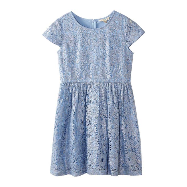 Blue Foiled Lace Dress - BrandAlley