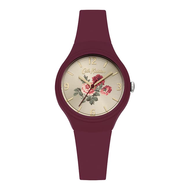 Purple Antique Rose Silicone Watch - BrandAlley
